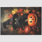 Mousseline Papier de découpage Halloween Witch Cat 3 (Recto)