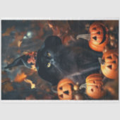 Mousseline Papier de découpage Halloween Witch Chat 2 (Recto)