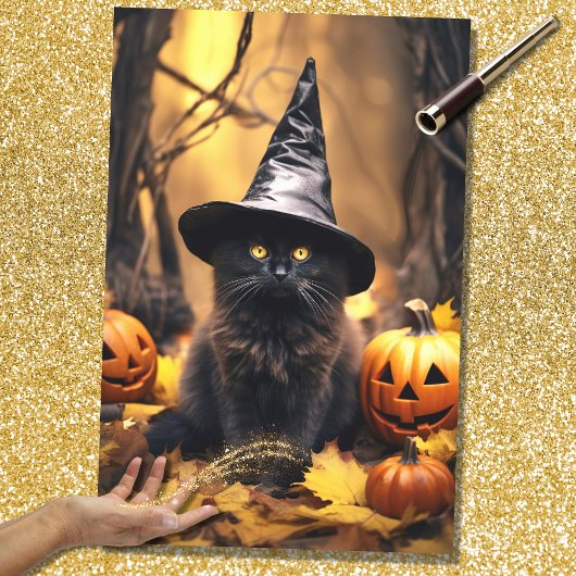 Mousseline Papier de découpage Halloween Witch Chat 4