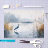 Mousseline Papier de découpage Héron bleu 8 (Artisanat)