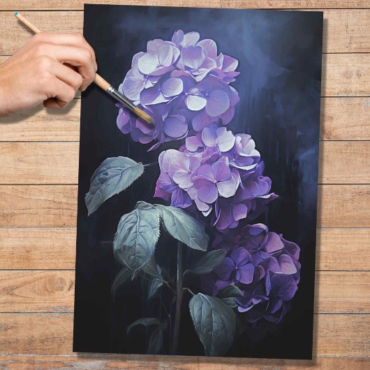Mousseline Papier de découpage Hydrangea 1 violet
