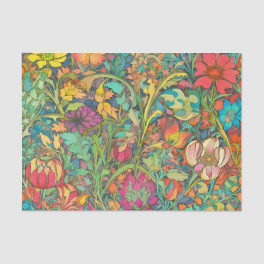 Mousseline Papier de découpage MILLEFLEUR (Recto)