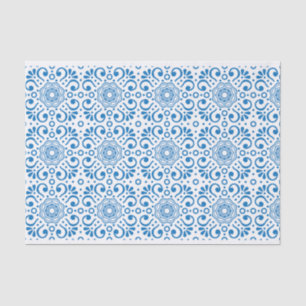 Mousseline Papier de découpage Motif bleu et blanc