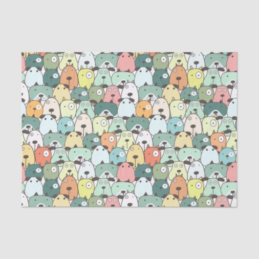 Mousseline Papier de découpage Motif de chien coloré (Recto)