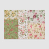 Mousseline Papier de découpage Motif Rose Patchwork (Recto)