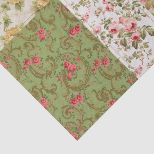 Mousseline Papier de découpage Motif Rose Patchwork (Détail)