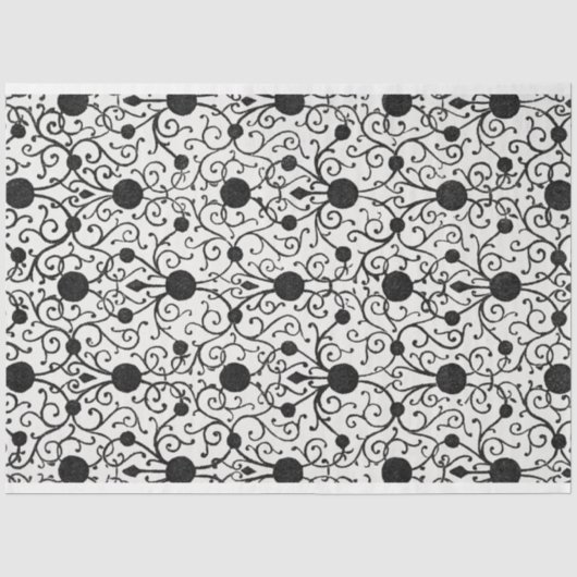 Mousseline Papier de découpage noir et blanc (Recto)