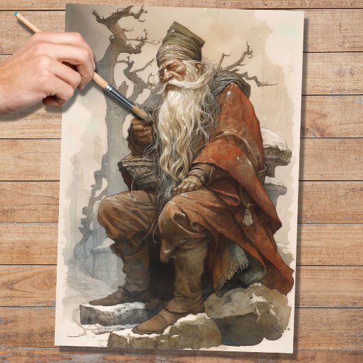 Mousseline Papier de découpage Old Man Père Noël 4