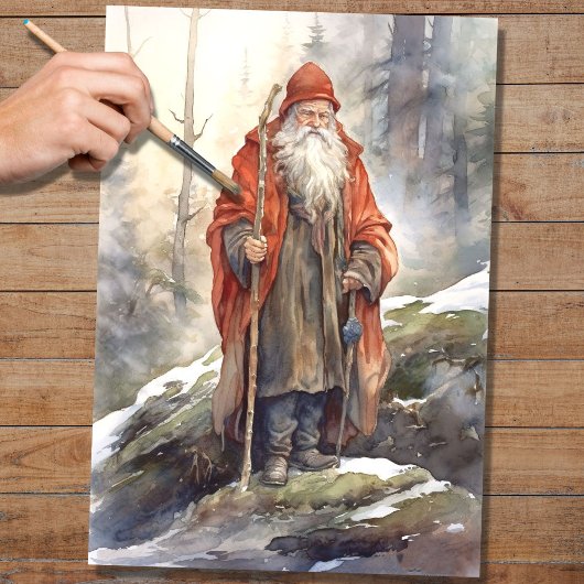 Mousseline Papier de découpage Old Man Père Noël 6