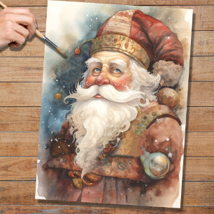 Mousseline Papier de découpage Père Noël 2 nostalgique