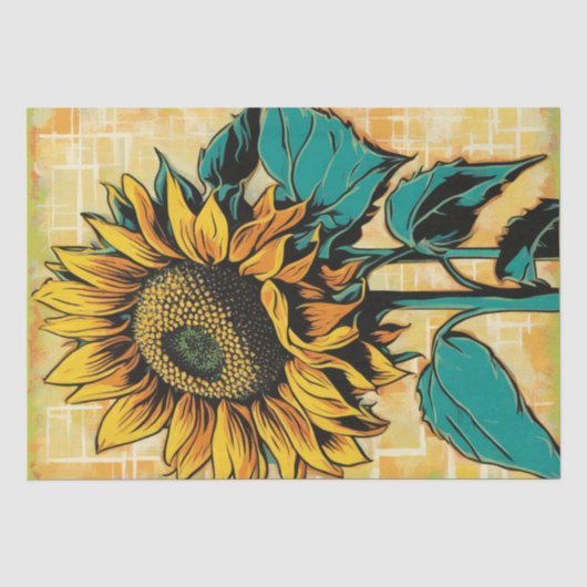 Mousseline Papier de découpage Pop Art Sunflower (Recto)