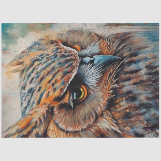 Mousseline Papier de découpage pour chouette (Recto)