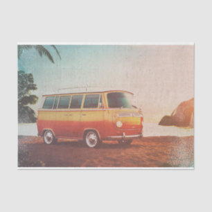 Mousseline Papier de découpage Retro Vintage Beach Van Surfer
