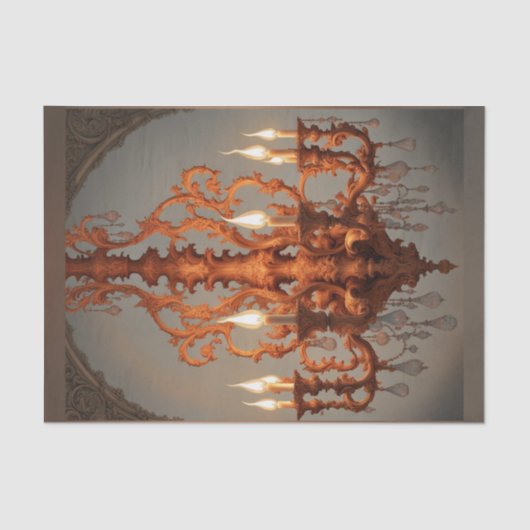 Mousseline Papier de découpage Rococo French Chandelier 5 (Recto)