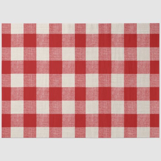 Mousseline Papier de découpage rouge Buffalo Check (Recto)