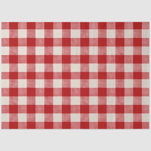 Mousseline Papier de découpage rouge Buffalo Check (Recto)