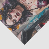 Mousseline Papier de découpage Sangria Siren (Détail)