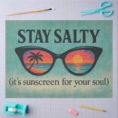 Mousseline Papier de découpage "Stay Salty" Retro Beach Sunse (Artisanat)