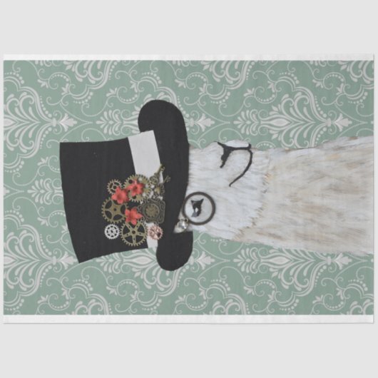 Mousseline Papier de découpage Steampunk Llama (Recto)