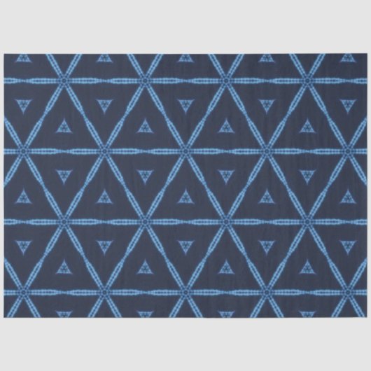 Mousseline Papier de découpage textile africain Indigo (Recto)