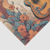Mousseline Papier de découpage tissue Guitare Funky (Détail)
