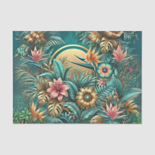 Mousseline Papier de découpage Tropical Iridescendant (Recto)