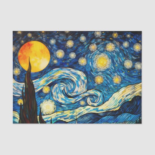 Mousseline Papier de découpage Vintage Starry Nights (Recto)
