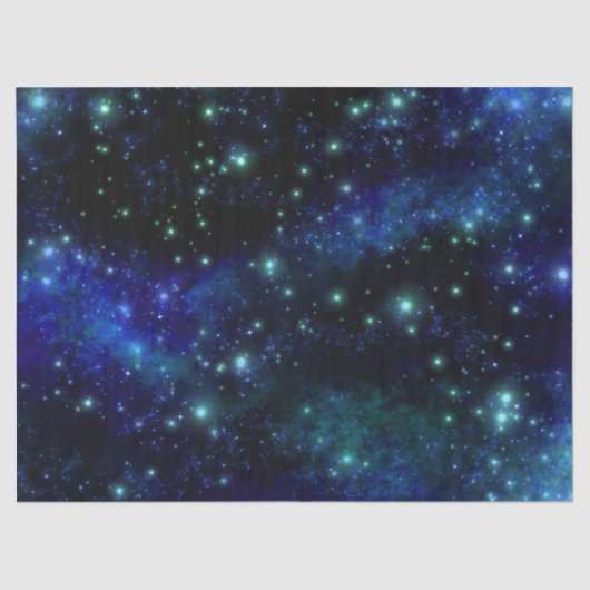 Mousseline Papier de fond bleu Galaxy (Recto)