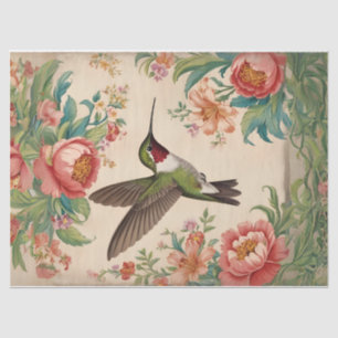 Mousseline Papier de fond de découpage de colibri vintage