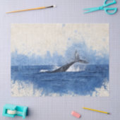 Mousseline Papier de fond de découpage de la baleine à eau bl (Artisanat)