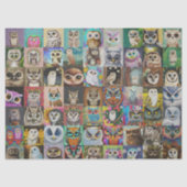 Mousseline Papier de fond de découpage de la Chouette carré (Recto)