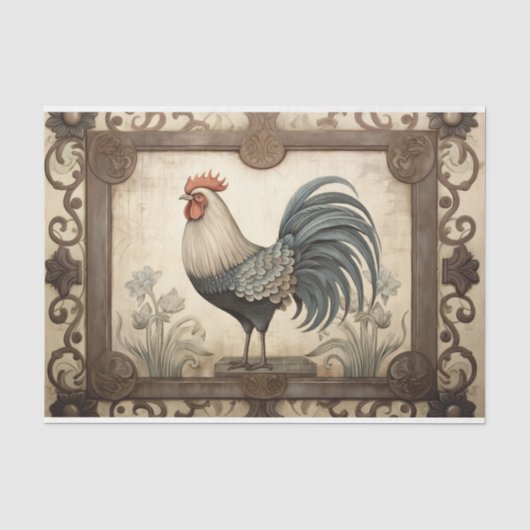 Mousseline Papier de fond de découpage de poulet rustique (Recto)