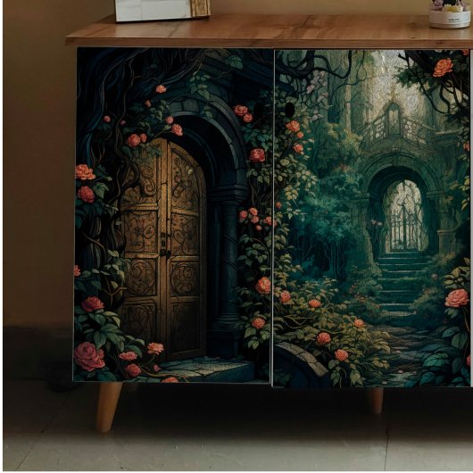 Mousseline Papier de fond de découpage des portes secrètes