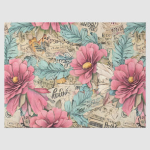 Mousseline Papier de fond de découpage floral vintage