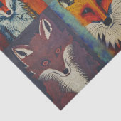 Mousseline Papier de fond de découpage Fox Collage (Détail)