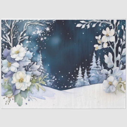 Mousseline Papier de fond de mariage d'hiver (Recto)