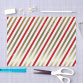 Mousseline Papier de fond Diagonale Rouge, Blanc, Or (Artisanat)
