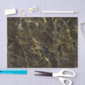 Mousseline Papier de fond en marbre noir et or (Artisanat)