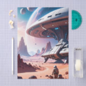 Mousseline Papier de fond futuriste pour l'aventure spatiale (Artisanat)