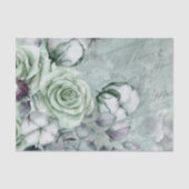 Mousseline Papier de fond gris romantique/Découpage vert (Recto)