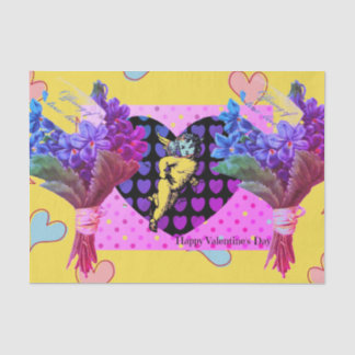Mousseline Papier de fond Heureuse Sainte-Valentin COLLAGE