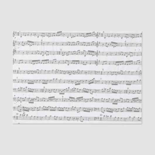 Mousseline Papier de fond musical gris (Recto)