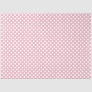Mousseline Papier de fond Polka rose et blanc