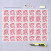 Mousseline Papier de fond rose CELTIC KNOT (Artisanat)