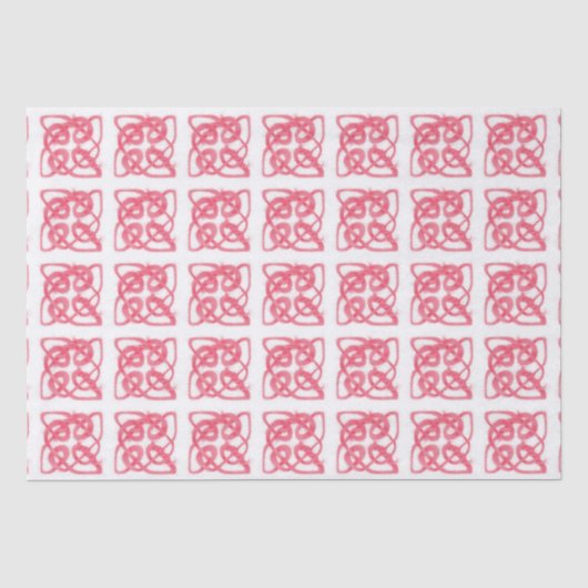 Mousseline Papier de fond rose CELTIC KNOT (Recto)
