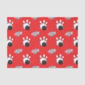 Mousseline Papier de fond rouge Retro Bowling Party (Recto)