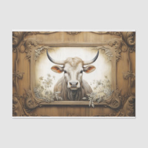 Mousseline Papier de fond rustique de découpage de la vache d