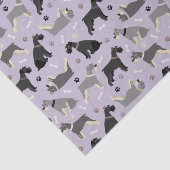 Mousseline Papier de fond Schnauzer Patrouilles et os (Détail)