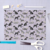 Mousseline Papier de fond Schnauzer Patrouilles et os (Artisanat)