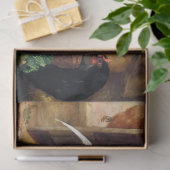 Mousseline Papier de fond vintage poulet et coq (Cadeau)